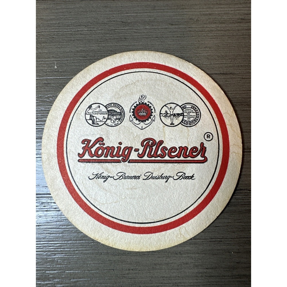 Vintage Konig Pilsener‎ Beer Coaster German Breweriana Kopi Frankfurt